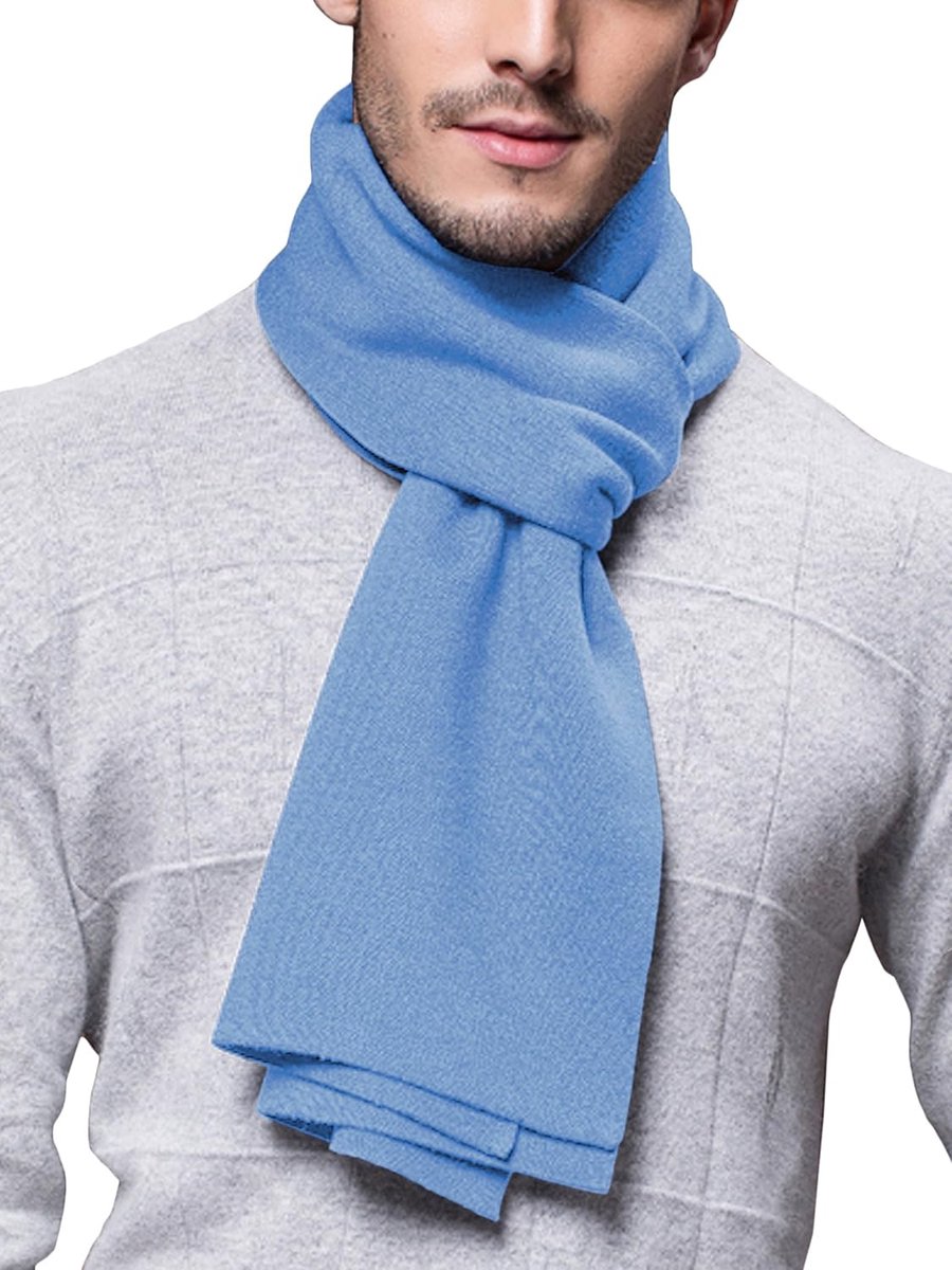 Gebreide Sjaal Wollen Gebreide Sjaal Warm Zacht Eenvoudig Chique Gentleman Casual zakelijk voor Winter Herfst 180 x 30 cm Effen