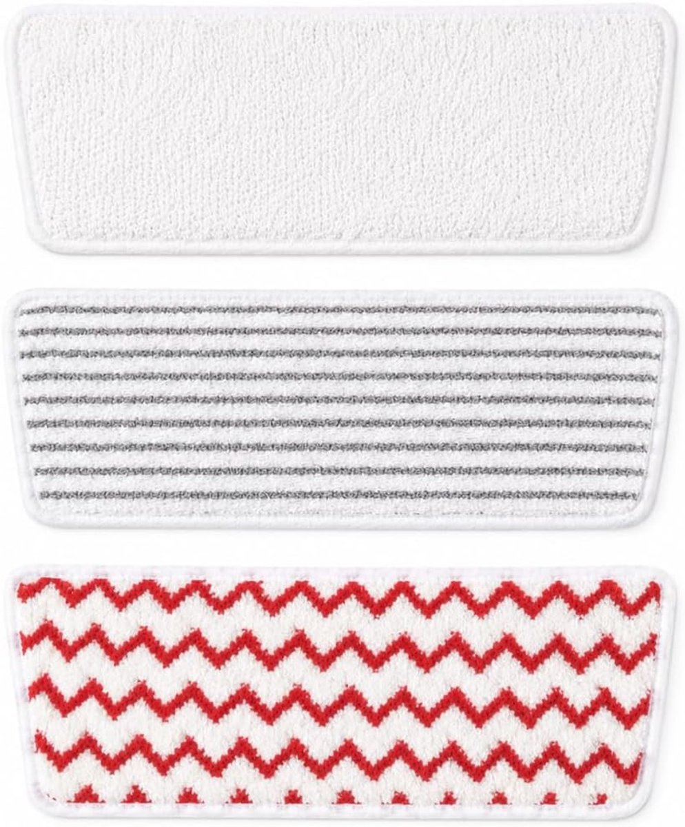 Set van 3 Microvezelhoezen voor Stoomreiniger - Rood - 470 x 380 x 180 mm - Wasbaar en Herbruikbaar - Voor Alle Vloeren