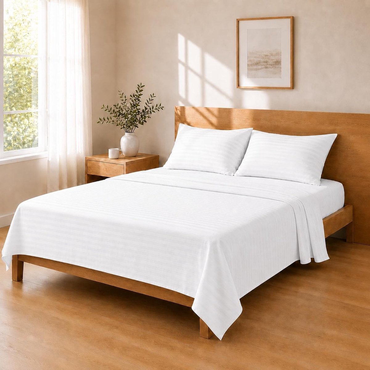 Lakenset Microvezel - Wit - 240 x 250 / 180 x 200+25 / 50 x 80x2 - Compleet Set met Bovenlaken, Hoeslaken en Kussensloop