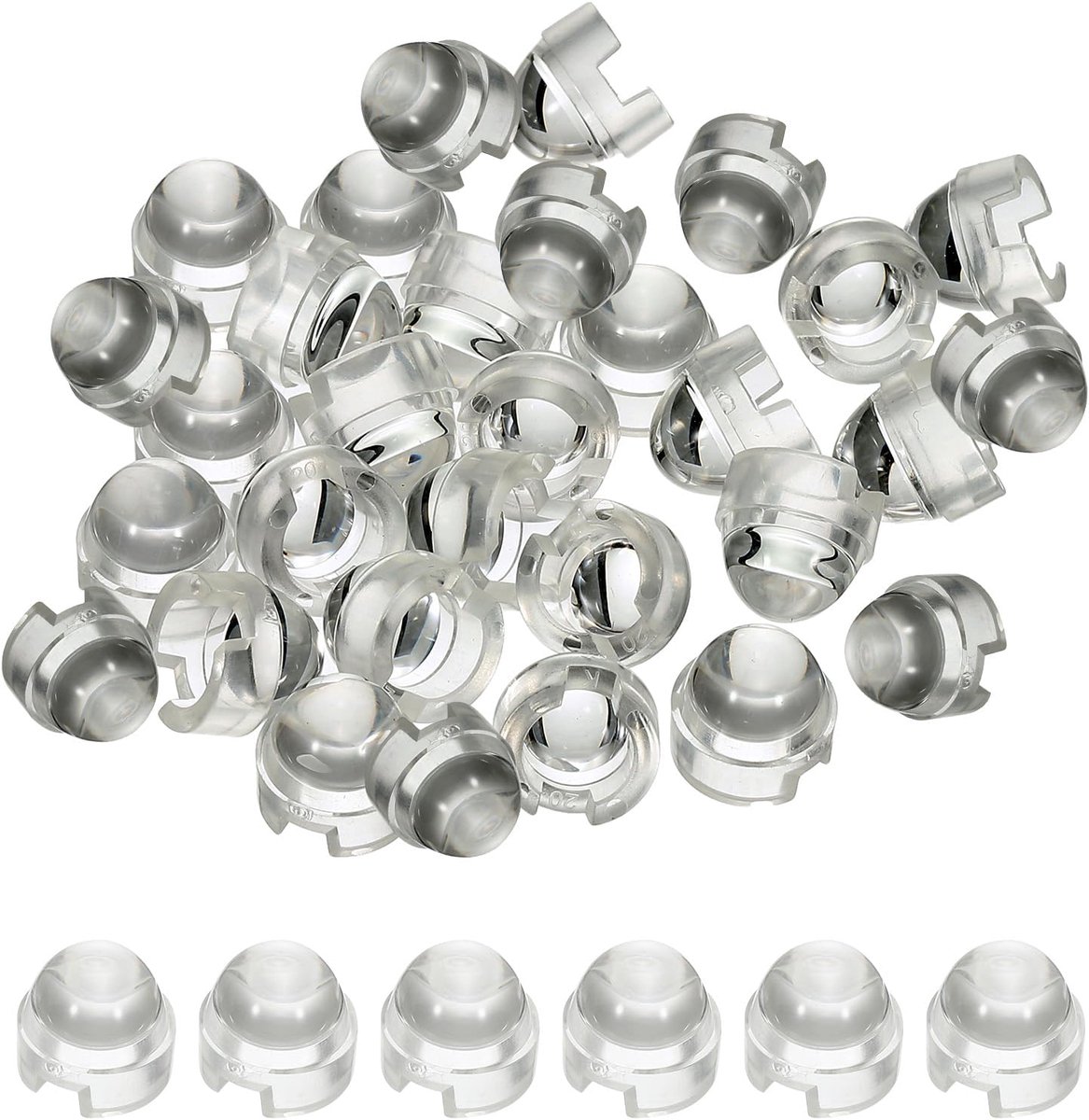 12mm LED Convexe lens, 36 Pack 30 graden stralingshoek PMMA acryl LED Optische Convexe Condensator Lens voor 1W 3W LED Lamp Kralen Infrarood Camera's, Transparant