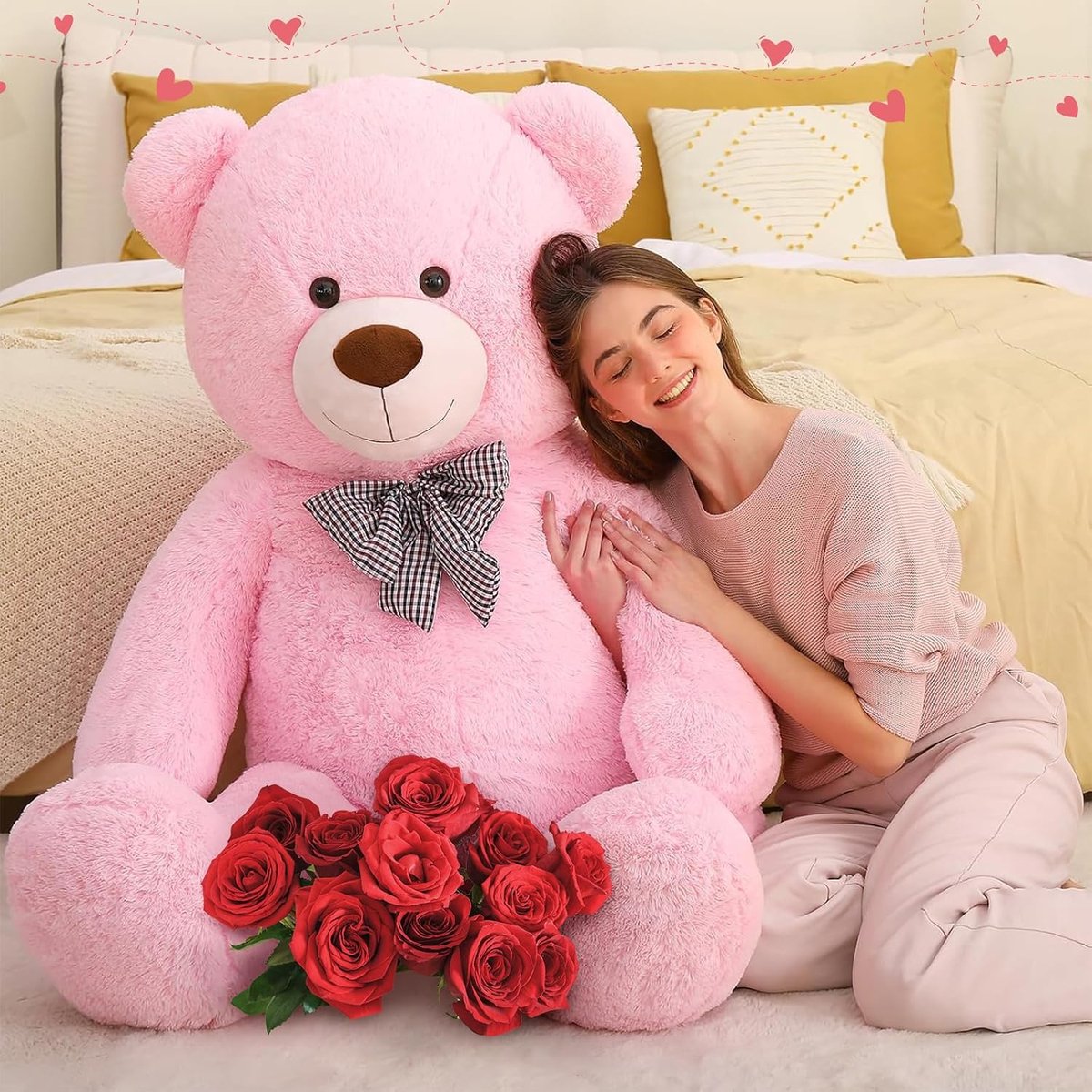150 cm enorme teddybeer XXXL, zachte grote teddybeer XXL, schattige knuffelbeer pluche beer als verjaardagscadeau kerstcadeau voor vriendin, meisjes en kinderen