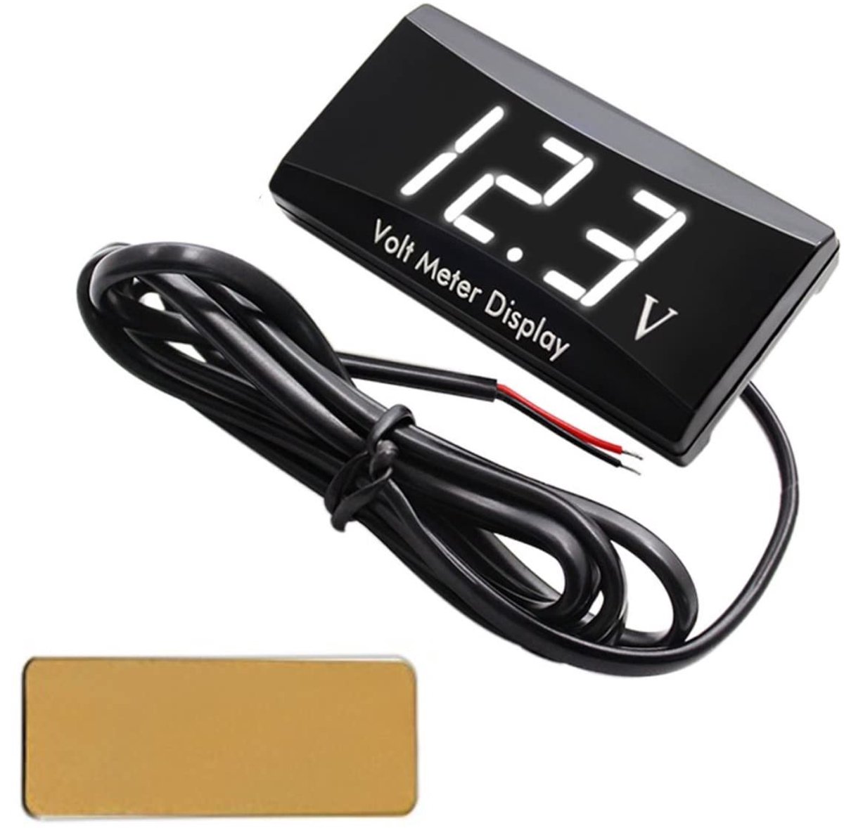 Voltmeter DC 12 Volt LED Voltmeter Waterdicht voor Auto Motorfiets Boot Met wit Led-display, Motorspanningsmonitor, Motorspanningsweergave, Digitale Auto Voltmetermeter