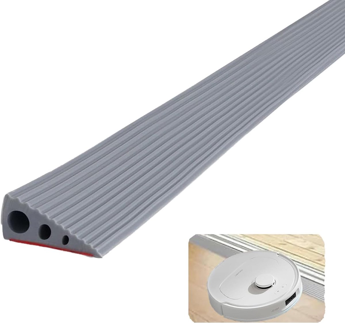 Drempelhelling, 6,5 x 2,5 cm, pvc, zelfklevend, voor rolstoel, kinderwagen, rollatoren en scooters, grijs