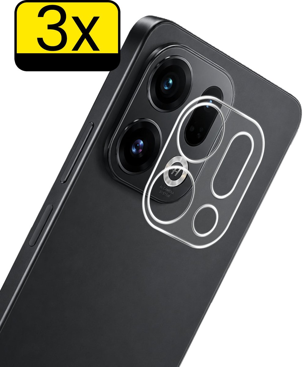 Camera Lens Protector - Geschikt voor OPPO Find X9 - 3 Stuks - Camera Screenprotector - Beschermglas - Gehard Glas - Tempered Glass - Screen Protector
