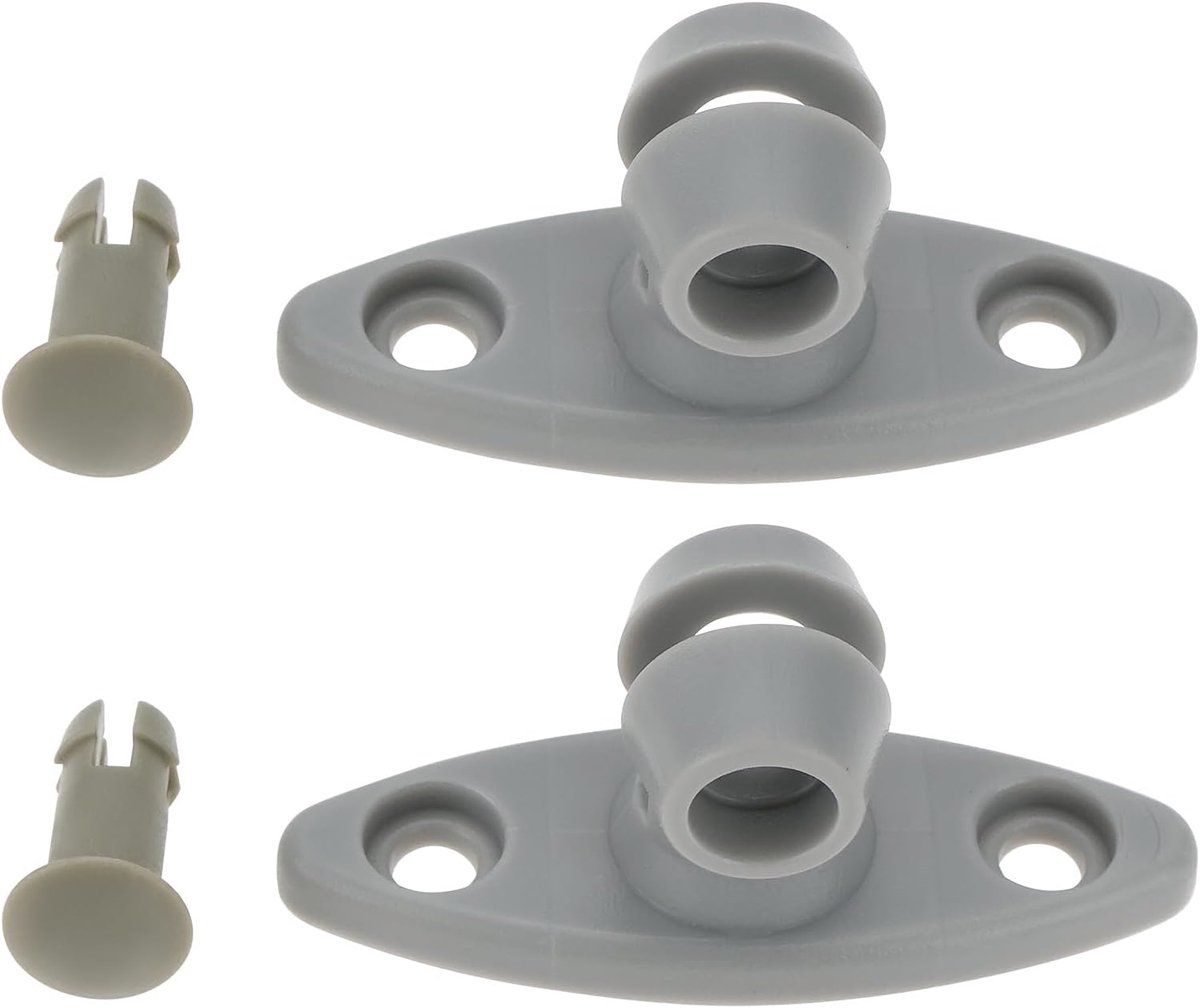 SnelShoppen - 2 Stuks Deurscharnier Bevestigingsbeugel 46.3 x 16.6 x 20.5mm Gasveer Beugel Voor Caravan Keuken Kast Deuren Grijs Met Pin