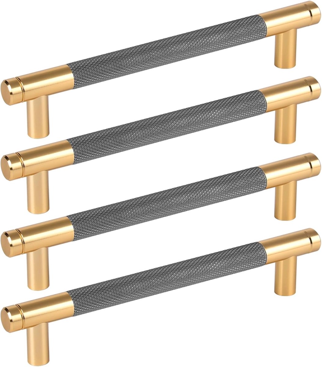 SnelShoppen - 4 Stuks Keuken Kastdeurgrepen, 128mm Aluminium Legering Deurgreep, Arch Pull Handgrepen, Corrosiebestendig, Ribbelstructuur voor Keuken,