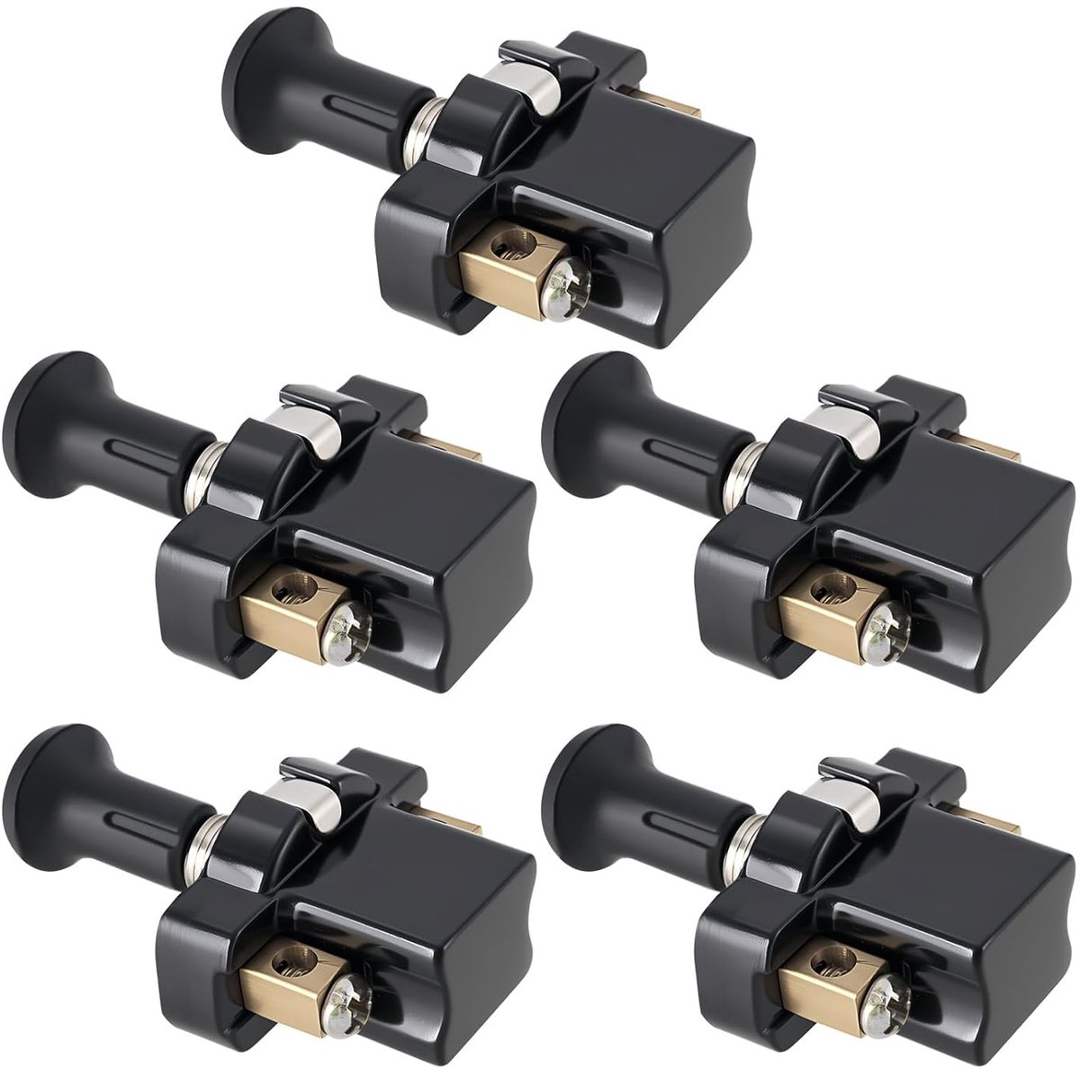 SnelShoppen - 5-delige 7mm Draad Aandruk Trek Schakelaar Auto Draad AAN-UIT Zware Kwaliteit Trek-Schakelaar Voertuig Accessoires Geschikt voor SUV, Tr