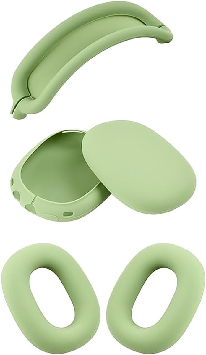 SnelShoppen - Soft Silicone Hoofdtelefoon Hoesje, Oorkussens, Silicone Bescherming, Groene Kleur, Duurzaam en Beschermend Accessoire voor Hoofdtelefoo
