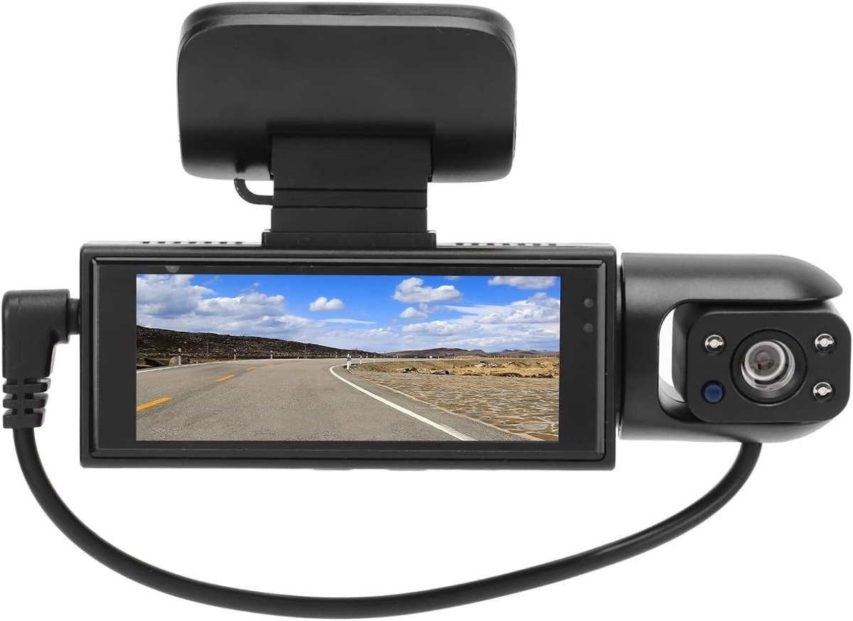 Dashcam - Zwart - 3,16 inch - 1080P Dubbele Camera met 360 Graden Roterende Lens - Voor Auto