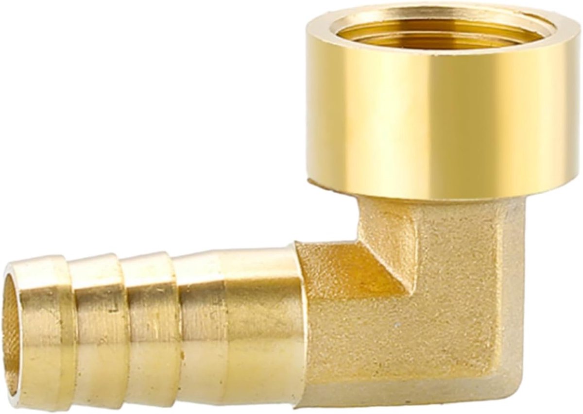 SnelShoppen - Messing 1/2" Slang Barb Hoekverbinder 90 Graden L Rechthoekige Barbed Fitting, Vrouwelijke Draad Barb Splicer Mender Slangadapter Connec