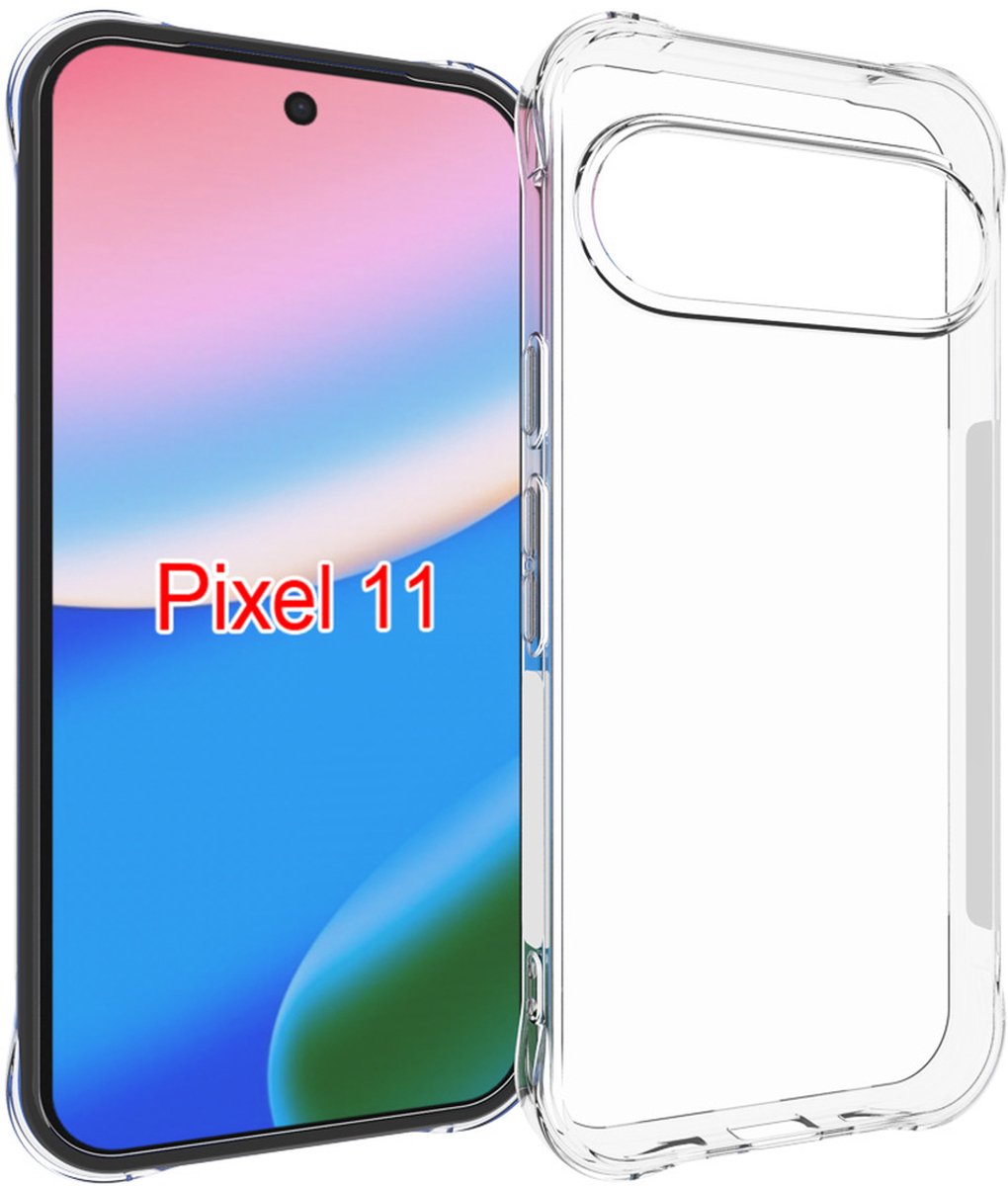 MobyDefend Hoesje - Geschikt voor Google Pixel 11 - Transparante Shockproof TPU Backcover - Verstevigde Hoeken - Volledig Doorzichtig