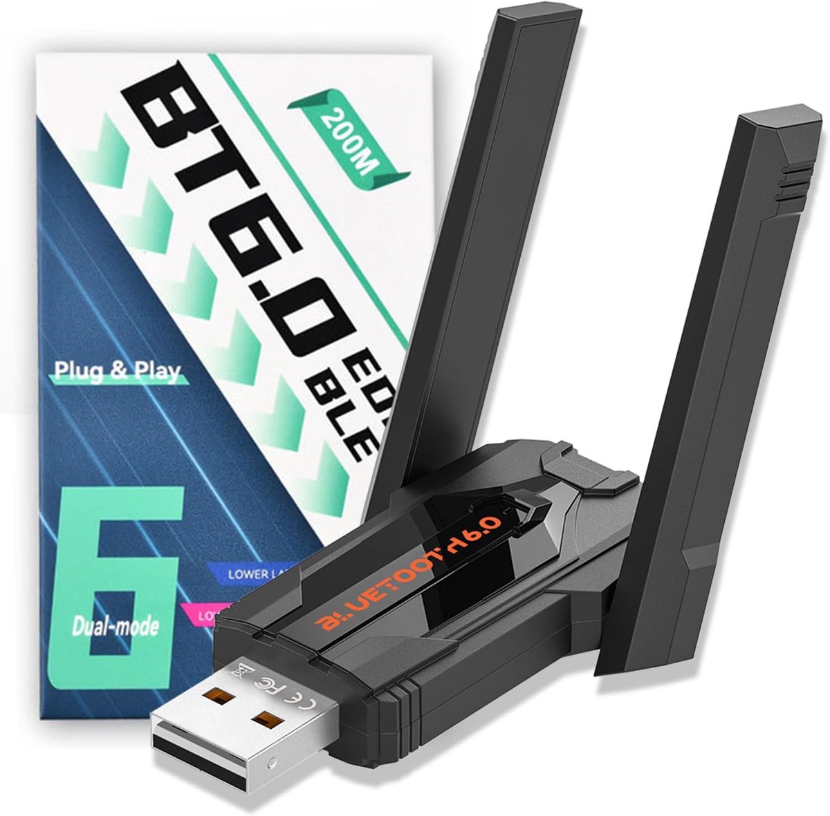 Bluetooth Adapter 6.0 - 150m Bereik - Plug & Play - Voor PC en Laptop - ShopVlot