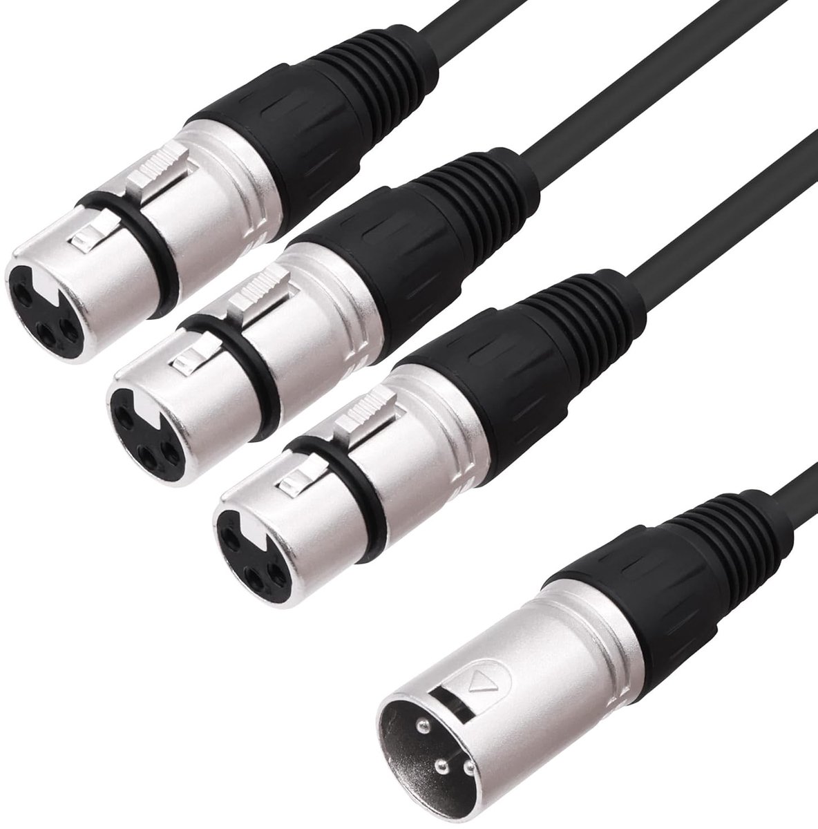 SnelShoppen - XLR Splitter Audio Y Kabel Adapter 3-in-1 voor Microfoon, Mixer, Camera - 0.6M - Gebalanceerde Audiokabel - Ideaal voor Geluidsinstallat