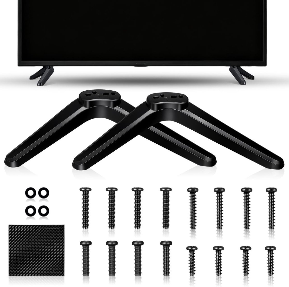 SnelShoppen - 2 Stuks TV-Standaard met Antislip Basis, Stabiele Houder voor Televisie, Universele TV-Sokkel voor Tafel, Geen Boren Nodig, Veilige Grip