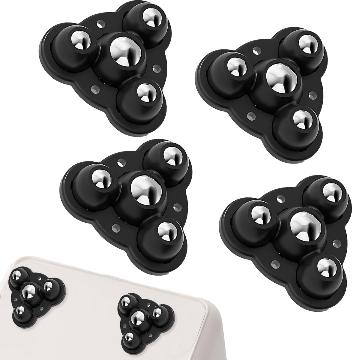 Meubels wielen set van 4 - 150 kg draagvermogen - kleine zelfklevende wielen - ideaal voor sofa en kast - ShopVlot