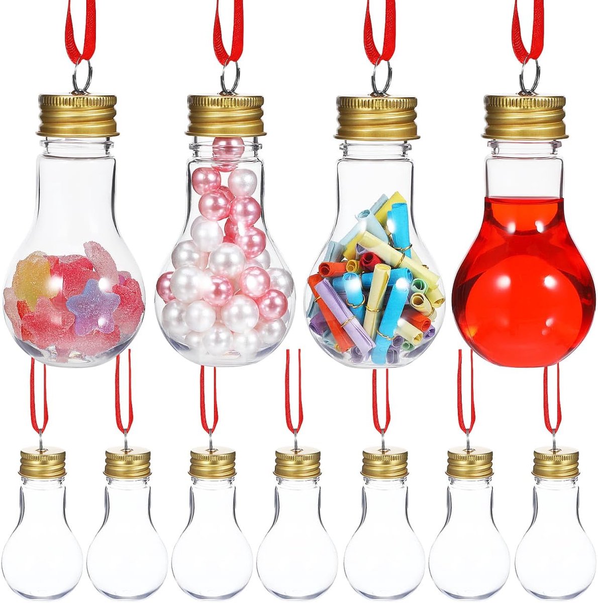 SnelShoppen - 25 Stuks Transparante Vulbare Plastic Kerstballen 50 ml - Onbreekbare Decoratie voor Kerstboom, Thuis, Bruiloft en Feest