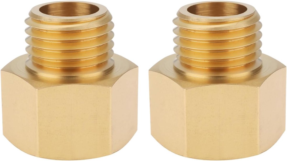SnelShoppen - 2PCS M16 x 1.5 Vrouwelijke M14 x 1.5 Mannelijke Messing Reducer Adapter voor Hydraulische Pneumatische Toepassingen