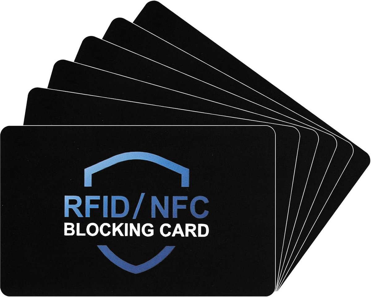 SnelShoppen - DiULi RFID/NFC Kaarten Set van 6 Stuks, RFID Bescherming, Lichtgewicht en Draagbaar, Zwart en Blauw, Ideaal voor Dagelijks Gebruik en Re