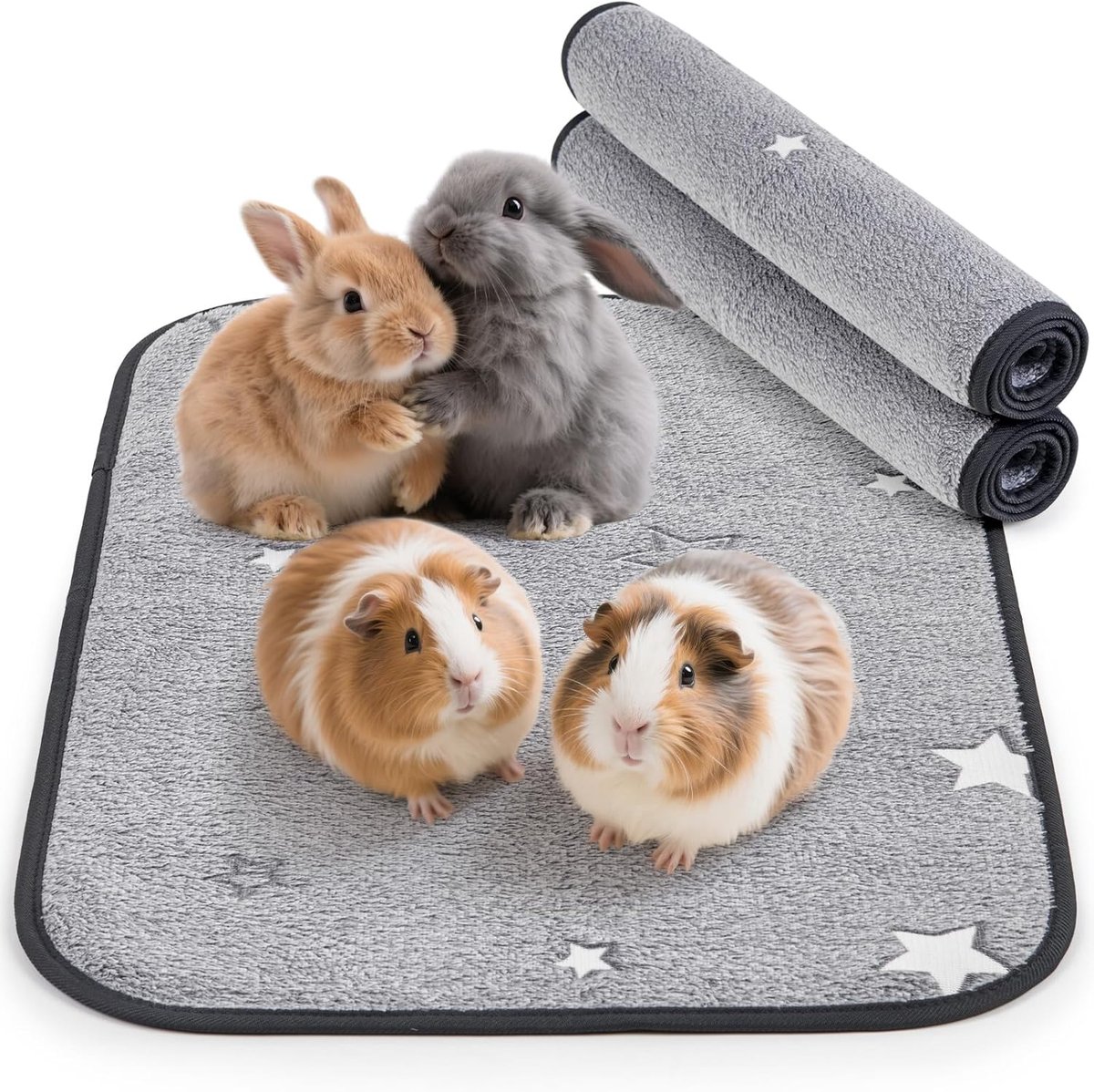 SnelShoppen - 2x Wasbare PIPI Pads voor Cavia's 40x60 cm | Lekvrij en Zacht | Ideaal voor Kooi, Auto en Bank | Perfect voor Kleine Dieren