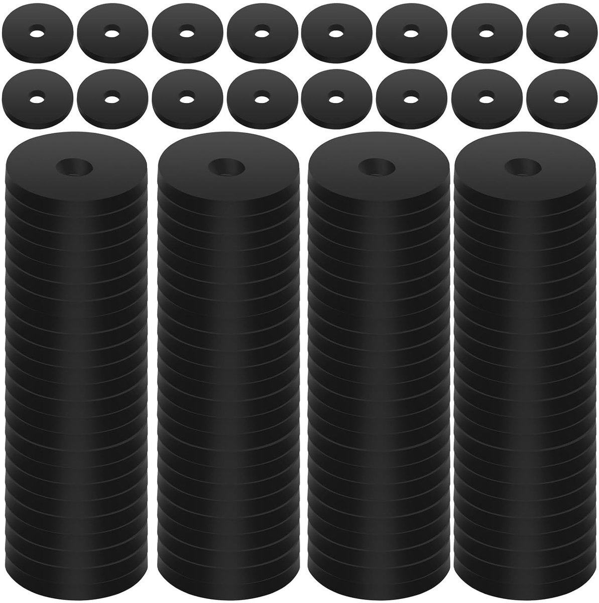 Set van 100 Duurzame Rubber Ringen - Plat, Zwart en Weerstandbiedend voor Elektrische Aansluitingen en Auto Reparaties