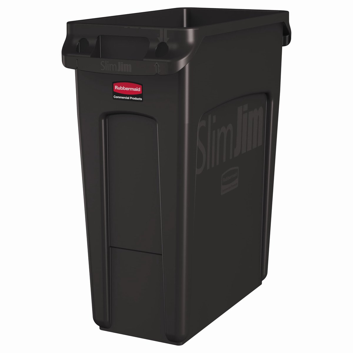 SnelShoppen - Vented Slim Jim afvalbak 60 l kunststof bruin - Afvalemmer voor keuken, tuin, feest, camping, slim design, duurzaam en stevig