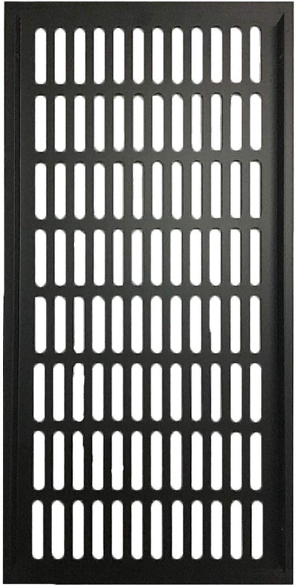 Ventilatierooster Aluminium - Ventilatiepaneel Gaas - Kastontluchting - Corrosiebestendig - 200x700 mm - Zwart