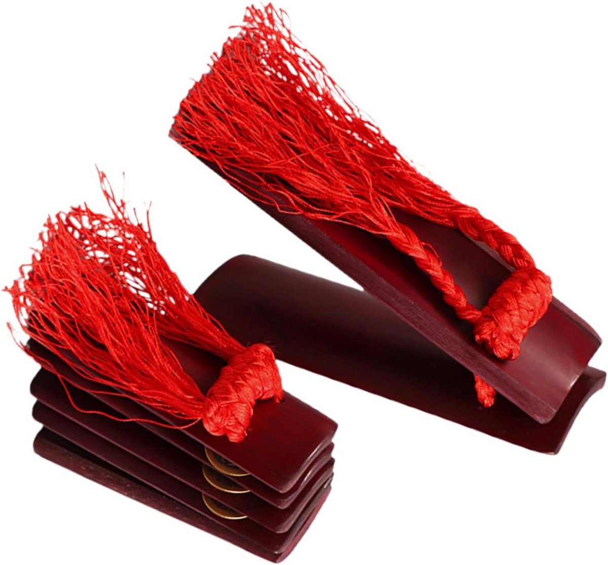 Chinese Allegro Clappers - Kuaiban Bamboe Instrument - Verhalen Vertellen - Traditioneel Percussie Instrument - 17.50X5.50X1.00CM - Bruin