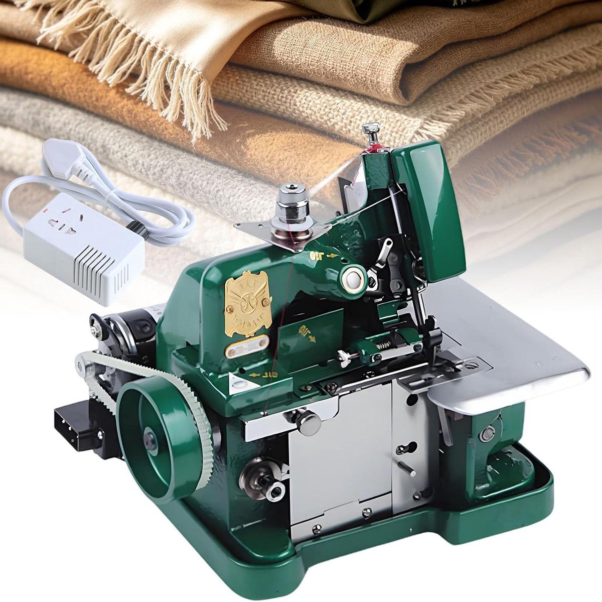 Overlock Naaimachine - Coversteekmachine Leer Naaimachine - Kleding Maken - Metalen Frame - 3000 steken/minuut - Groen