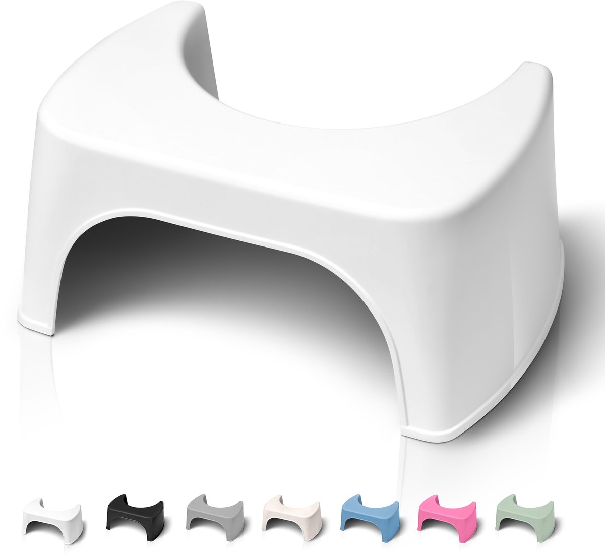 SnelShoppen - WELL CARE Toiletkruk - Fysiologische Toiletstoel voor Volwassenen - Voetsteun voor Squatty Positie - Tegen Verstoppingen - Ergonomisch O