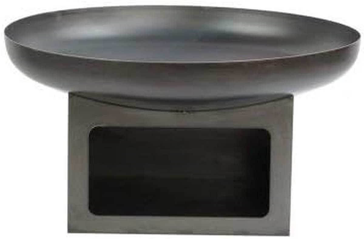 Vuurschaal Pan 12 - Buitenhaard Tuinhaard - Terras Verwarmen - Met Houtopslag - 80 cm - Ongelakt