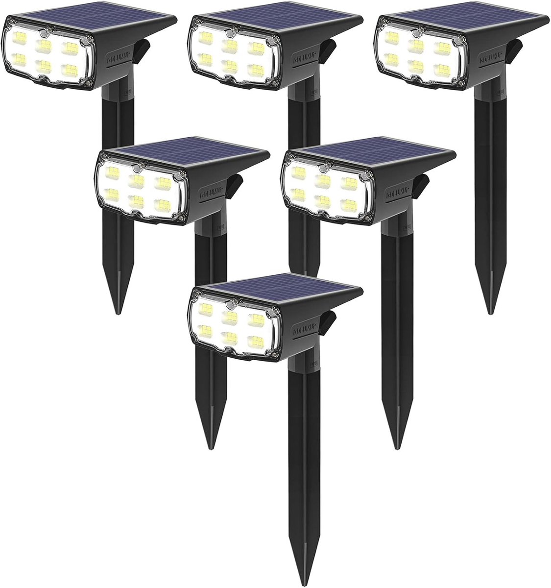 Solarlampen voor buiten - Koud Wit - 6 Stuks - Waterdicht IP67 met 36 LED's - Voor Tuin, Binnenplaats, Pad, Zwembad