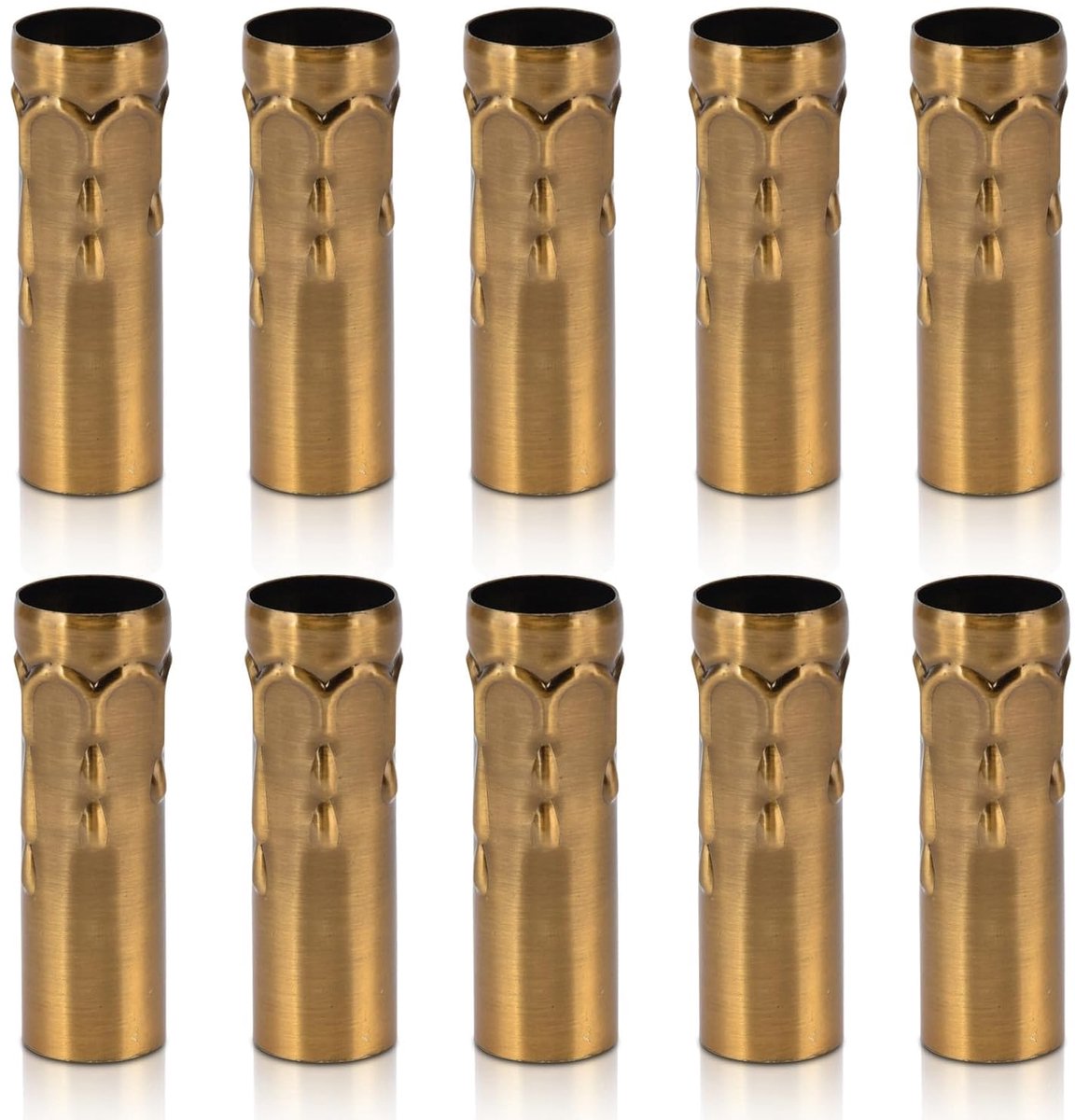 SnelShoppen - 10Pcs E14 Metalen Kaars Fitting Covers - Vervangbare Lampenhouder voor Kaarsenlampen - Goud Brons - Hoogwaardige IJzeren Lamp Basis Acce