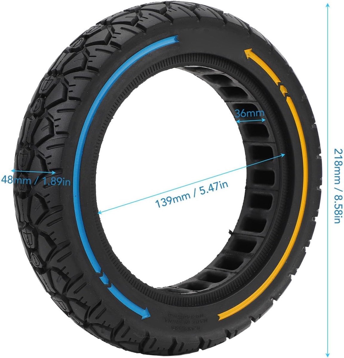 SnelShoppen - Solid Rubber Elektrische Scooterbanden - Rubber Anti-slip voor M365 - 230x50 Inflatabele Banden - Onderhoudsvrij en Duurzaam