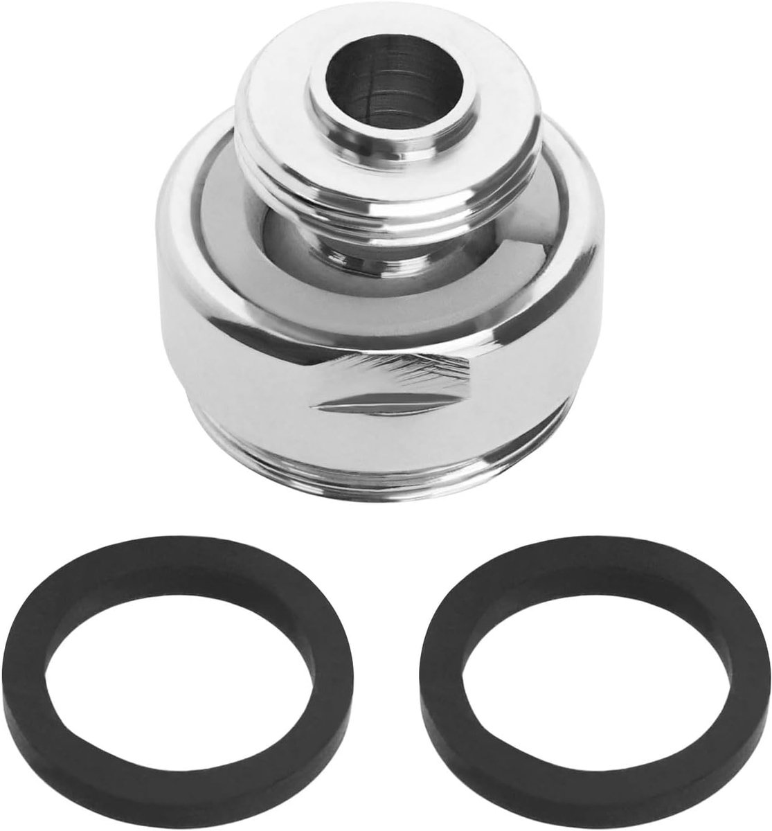 SnelShoppen - 360 Graden Verstelbare Draaibare Kraan Connector 16mm Man naar 22mm Man Draad Koper voor Keuken Kraan Aerator Connector met Rubber Seal