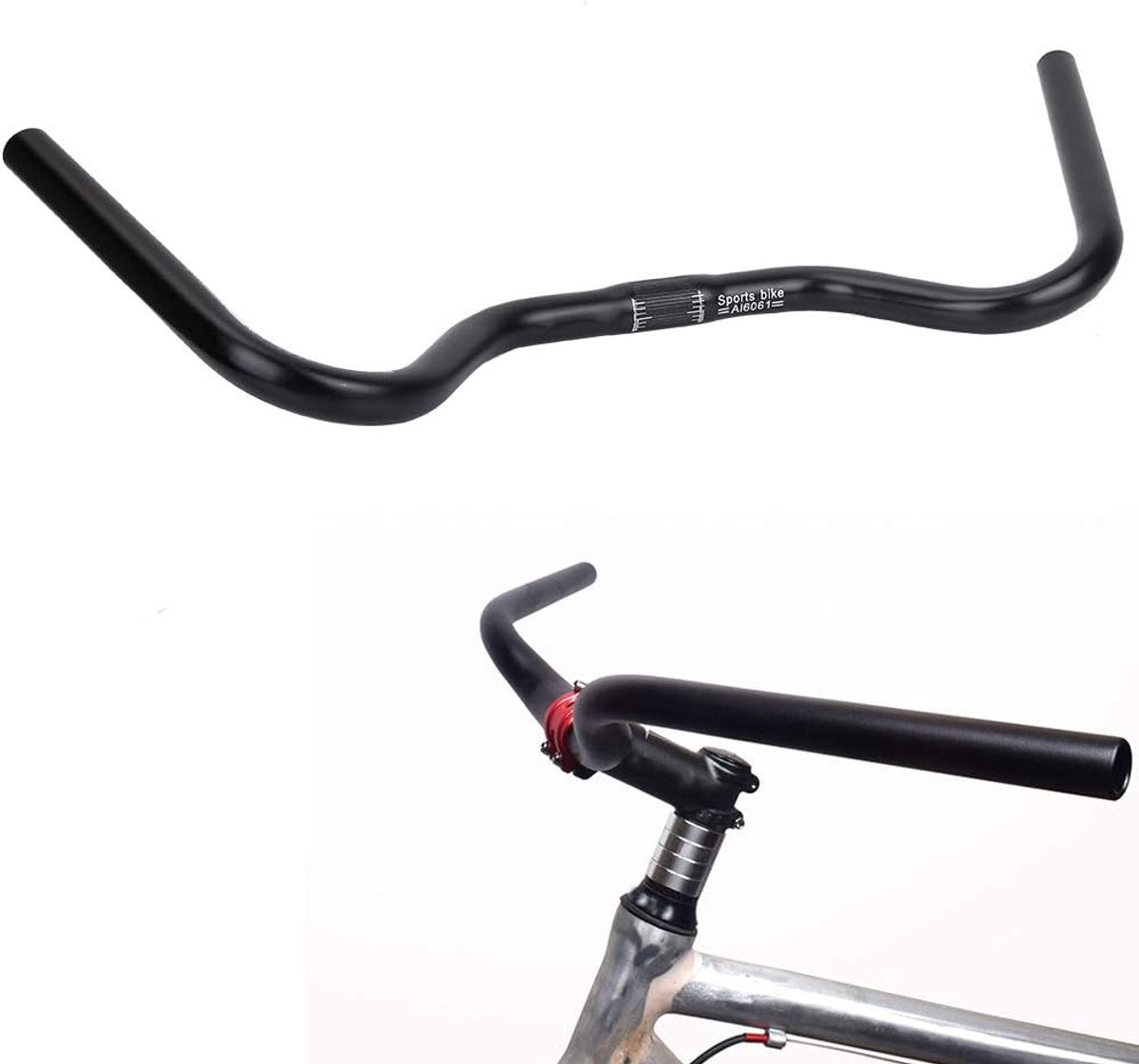 SnelShoppen - Reverse Swept Handvat 31.4 Cruiser Fietsstuur voor Fietsen BMX Zwart Retro Vintage 31.8 Riser Leisure Mountain Stuur met Comfortabele Gr