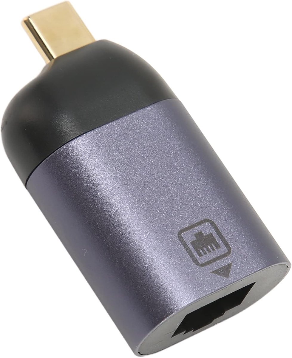 SnelShoppen - 1Gbps USB C Naar Ethernet Adapter, Draagbare USB C Naar RJ45 LAN Adapter 1000Mbps Snelheid voor OS X, Windows, Linux Laptops en Android