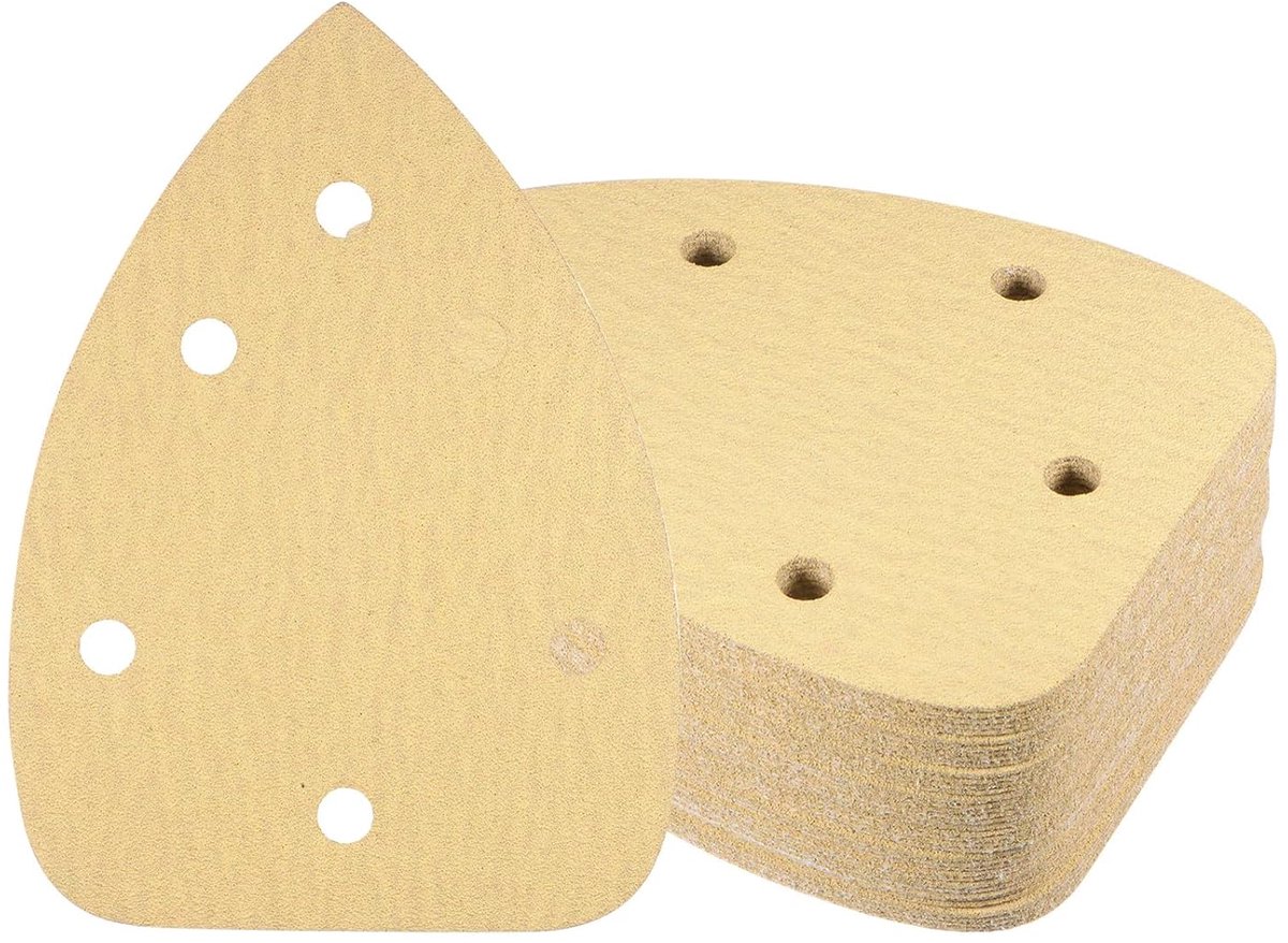 SnelShoppen - 40 Stuks Schuurpapier voor Detail Schuurmachine - 100 grit, 100 mm x 150 mm, Aluminiumoxide, Ideaal voor Houtbewerking en Moeilijk Berei