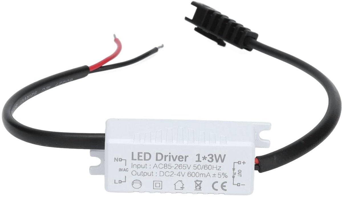 LED driver 600mA - AC 85-265V naar 2-4V DC - compacte adapter - eenvoudig te verbergen - ShopVlot