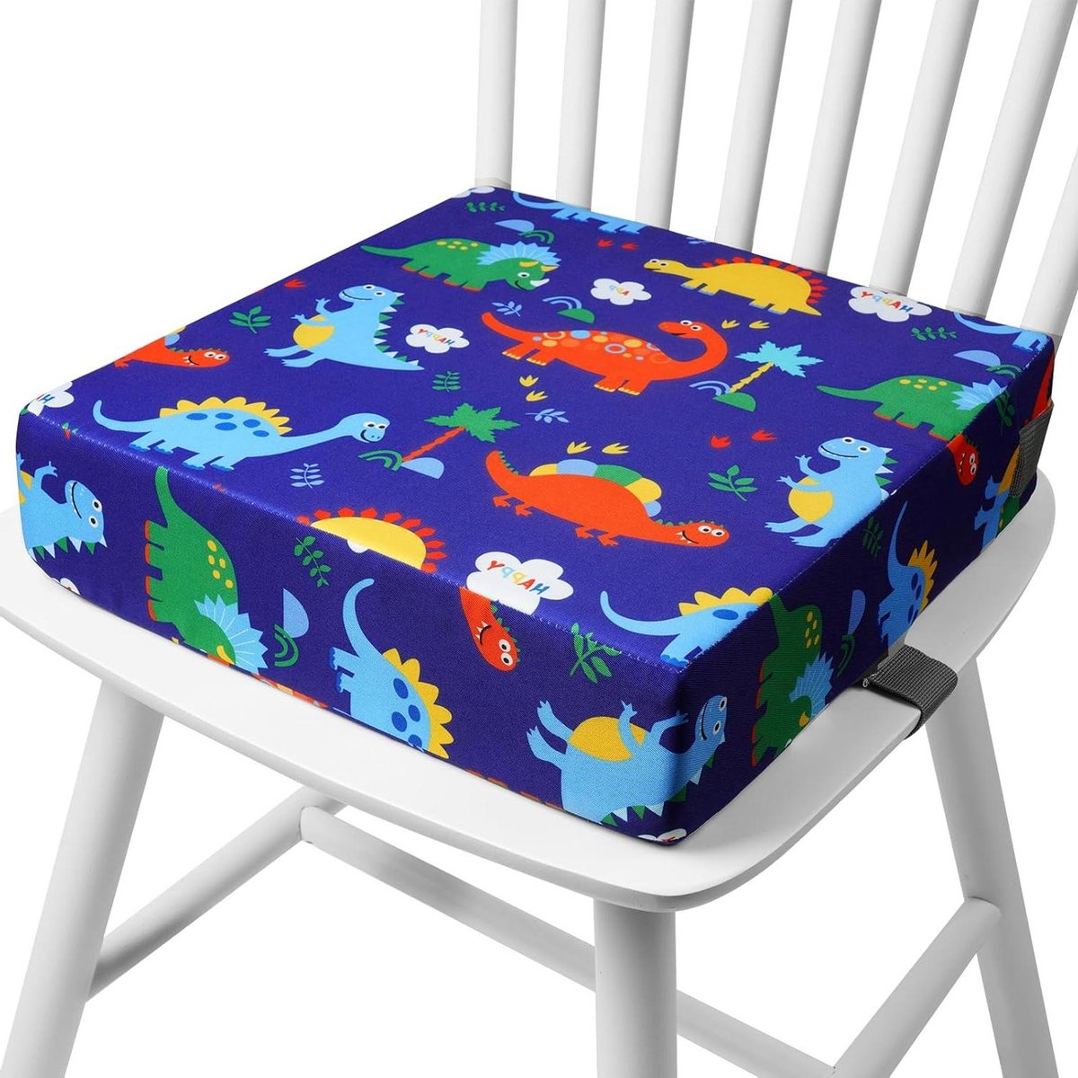 Kinder Booster Stoel - Verhoogd Kussen - Zelfstandig Eten - Afneembare Hoes - 27 cm Breed - Dino Print