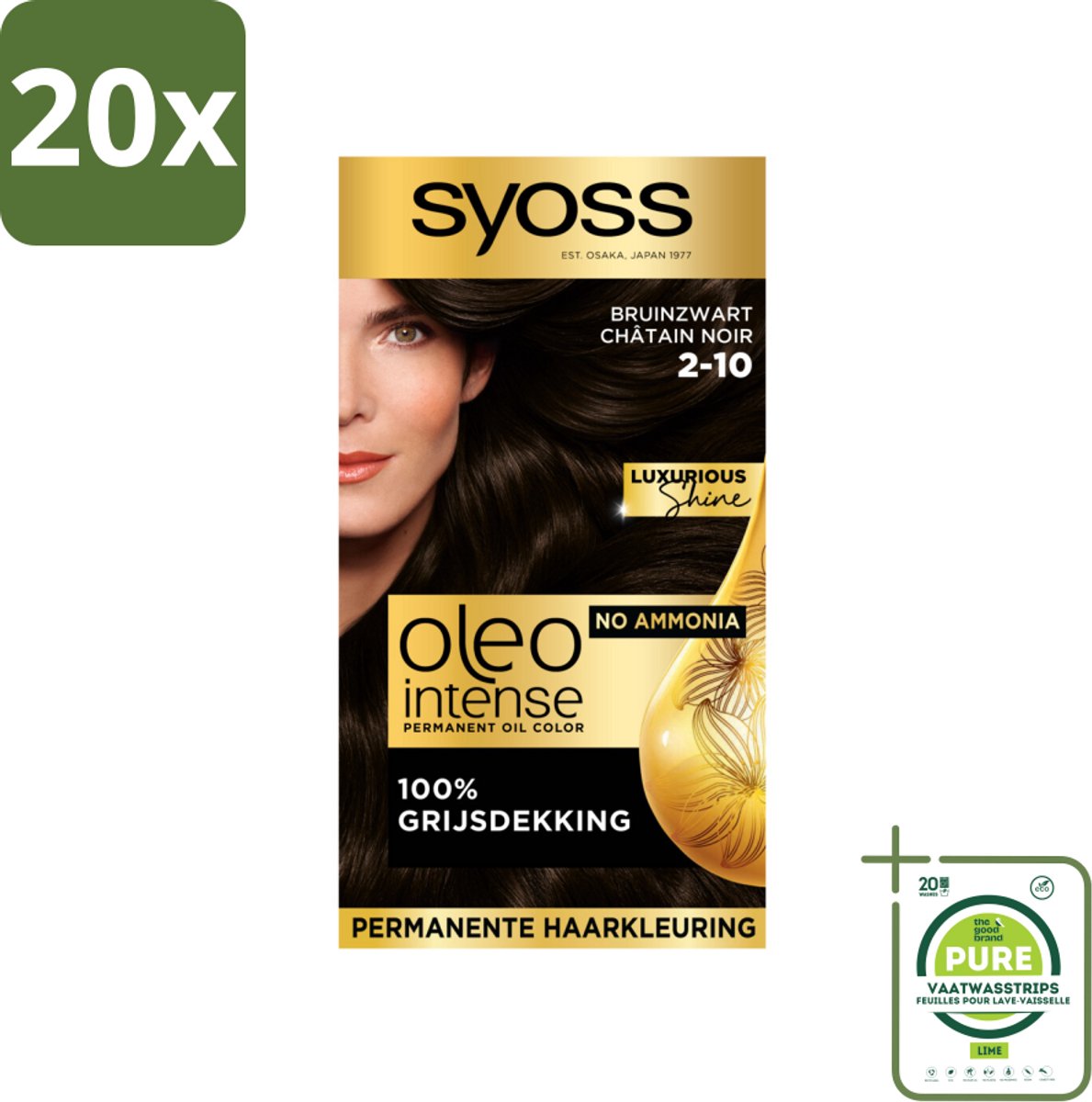 Syoss Oleo Intense - Haarverf - 2-10 - Bruinzwart - 115ml x 20
