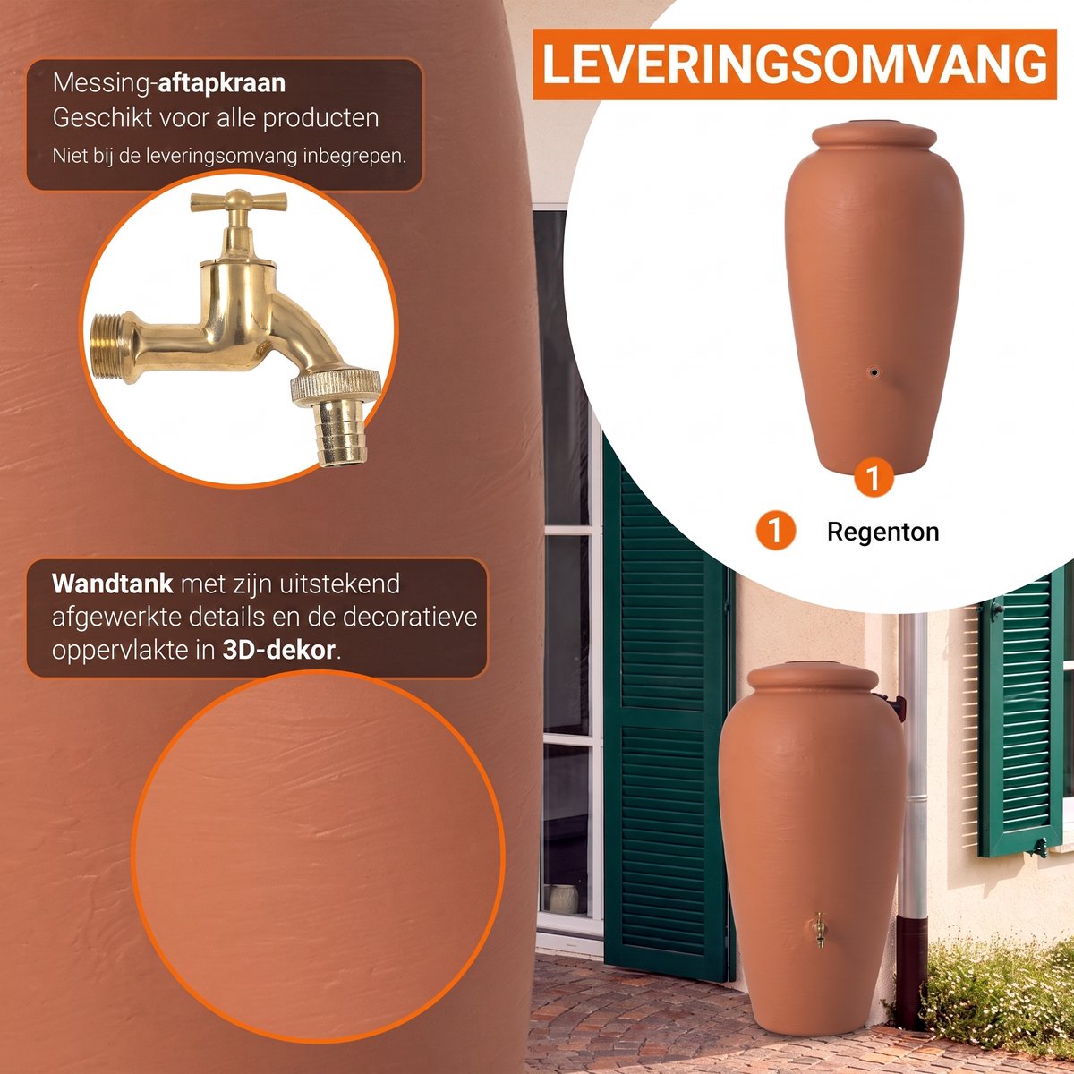 Garantia Amphora 500 liter terracotta