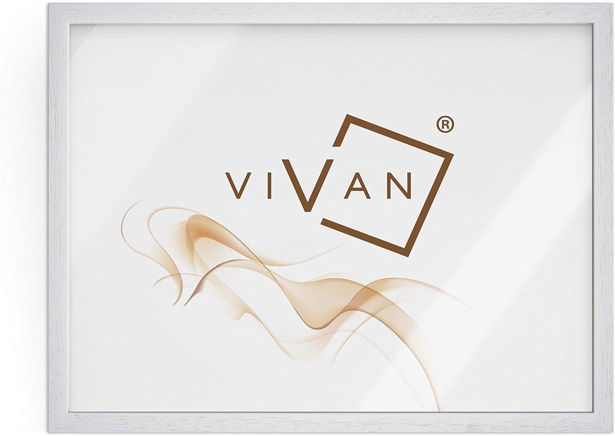 SnelShoppen - VIVAN Fotolijst Wit (Mat) 50 x 70 cm - Handgemaakt Italiaans Houten Frame met Plexiglas en MDF Achterkant - Perfect voor Wanddecoratie