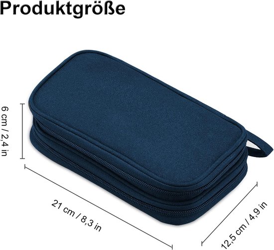 Elektronische Tas Organizer - Kabel etui - Reis Accessoires - Dubbellaags Opbergvak - 21 x 12.5 cm - Blauw — afbeelding 2