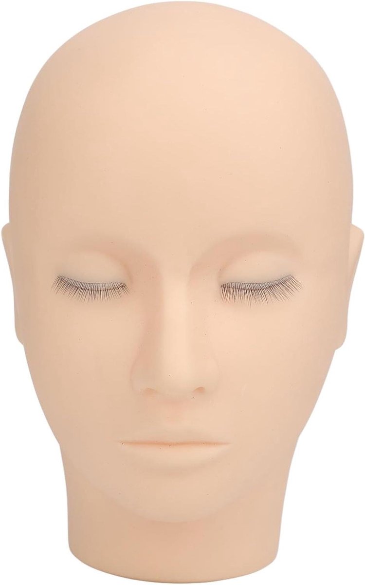 Make-up Oefenhoofd - Wimper Mannequin Hoofd - Make-up Trainen - Hoge Simulatie - 24 x 15 x 12 cm - Beige