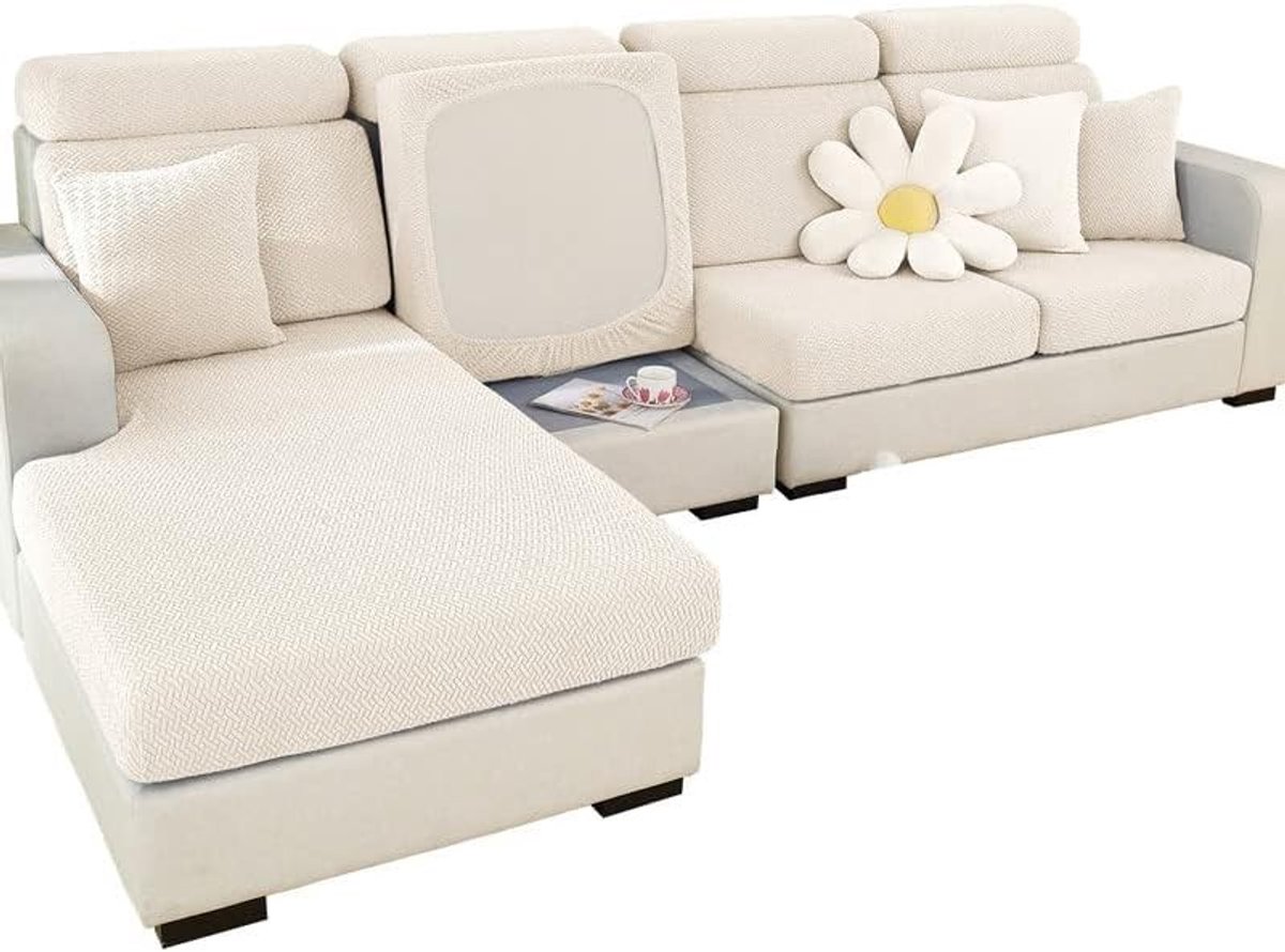 Stretch Sofa Cover voor L-vormige Bank, Universele Elastische en Antislip Bescherming voor Meubels, Ideaal voor Woonkamer en Interieurdecoratie