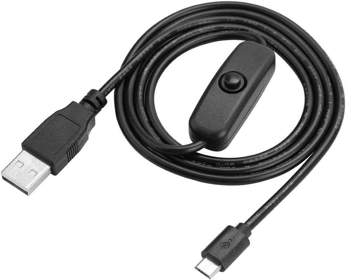 SnelShoppen - Universele Voeding, Micro USB Oplaadkabel met AAN/UIT Schakelaar voor 3/2 / B/B+/A, 1M Lengte, Ideaal voor Modules, Laadkabel, Geen Gege