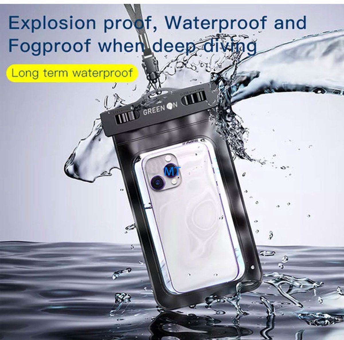 GREEN ON Waterproof Phone Case IPX8 20 Meters GR33
