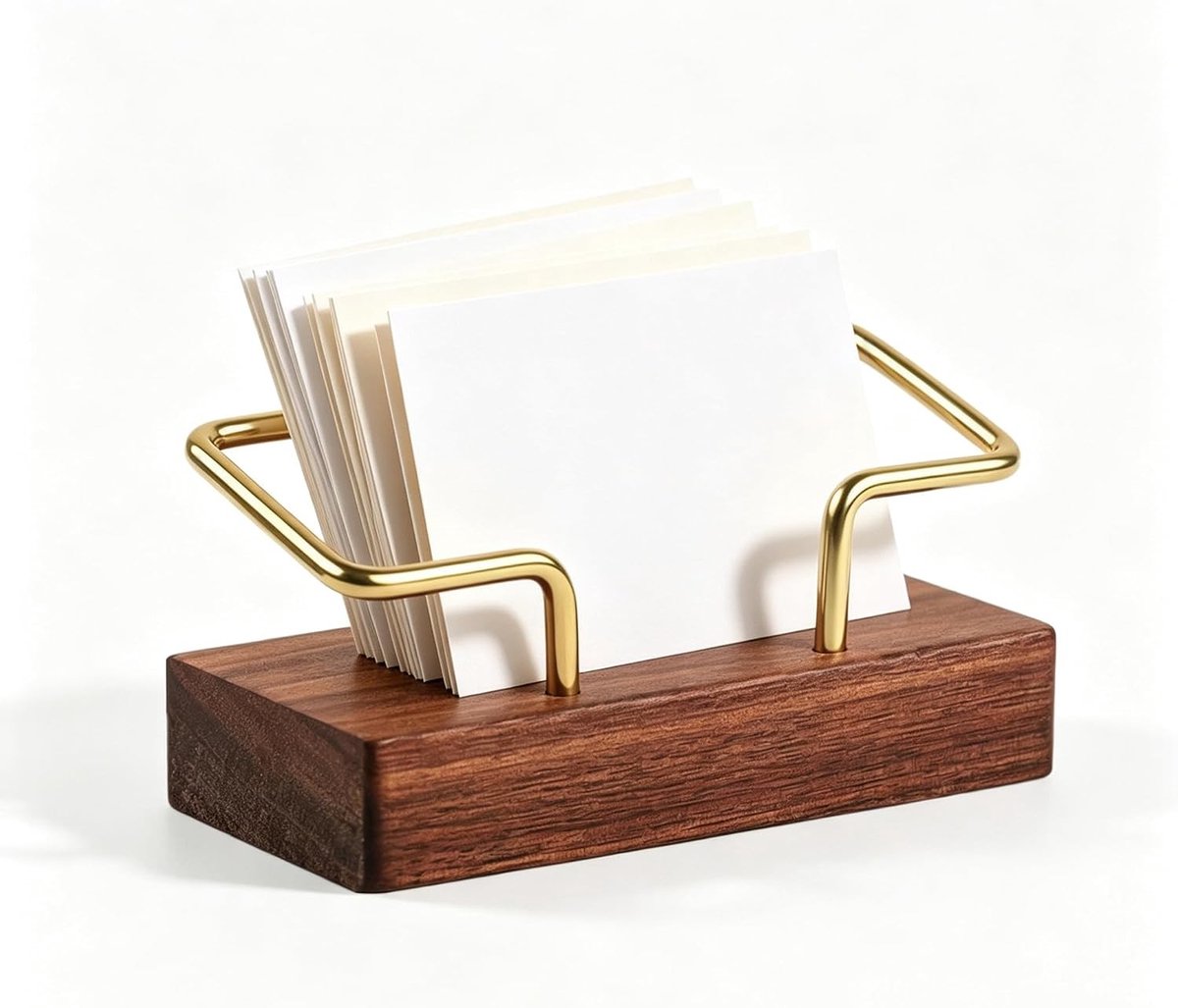 Persoonlijke Visitekaartjeshouder van Hout, Desk Display Box voor Kantoor, Opbergdoos voor Beurzen en Evenementen