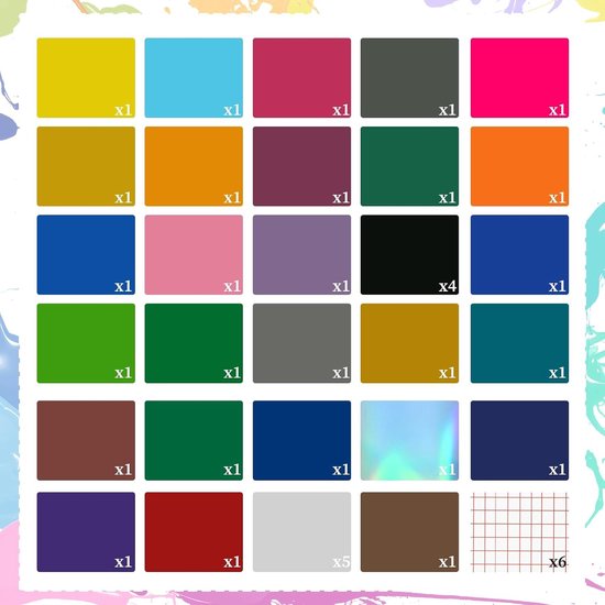 Set van 36 Smart Vinyl Permanent in diverse kleuren met 6 zelfklevende plottertransferfilms, 14 x 30.5 cm, ideaal voor Cricut Joy en vinylprojecten — afbeelding 2
