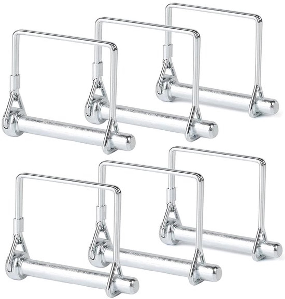 Rechthoekige splits 12 x 80 mm - 6 stuks koppelpennen, zekeringbouten en buisklemmen met gleuf voor boerderij, tuin en aanhangwagen